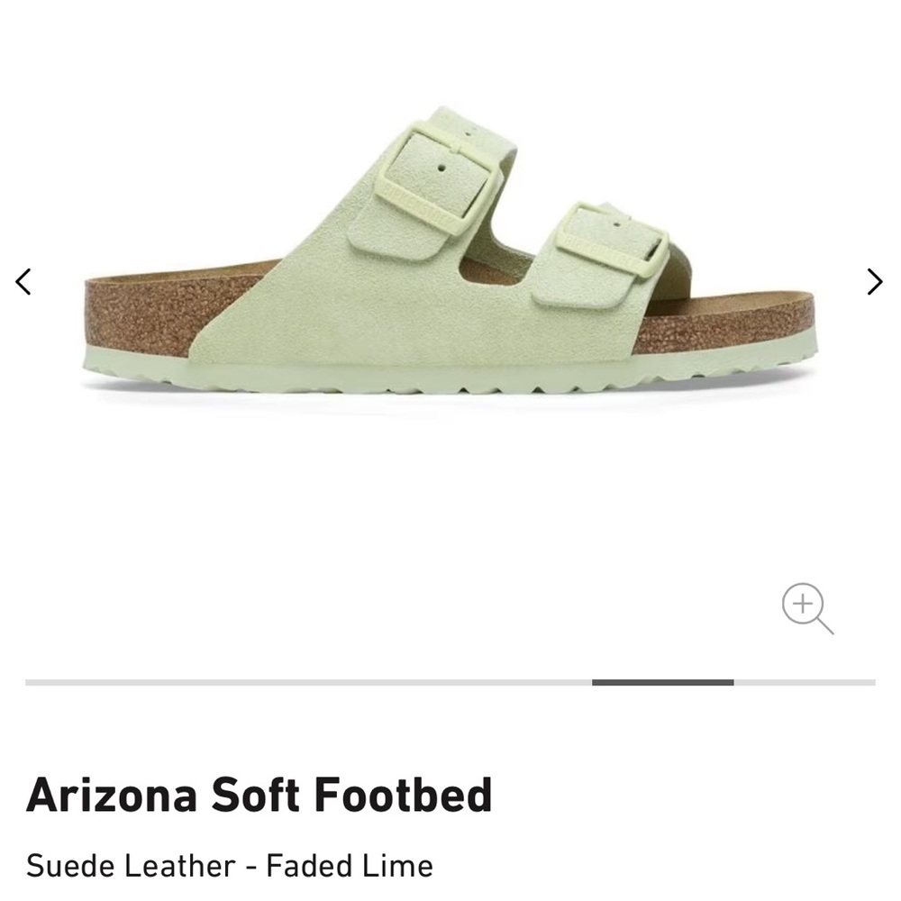 Birkenstock Arizona Soft Footbed Sandals in Light Green Suede - Picture 5 of 11